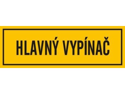 Samolepka "Hlavný vypínač" žltá 60x20mm