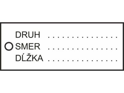 Popisný štítok "druh-smer-dĺžka" 65x25mm