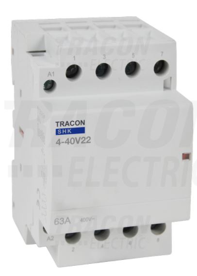 Tracon Modulárny stykač 3modul 3P/4P 40A 2xNO+2xNC 230V AC SHK4-40V22