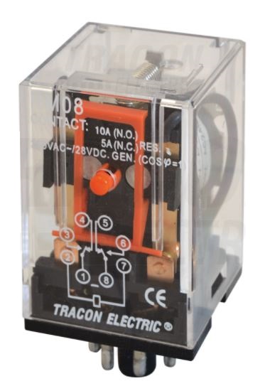 Tracon Priemyselné relé 12V AC 2xCO RM08-12AC