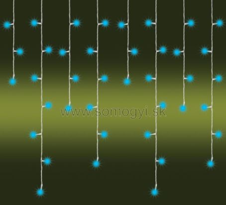 Somogyi Vianočný LED záves s cencúľmi 10m modrý 8 programov