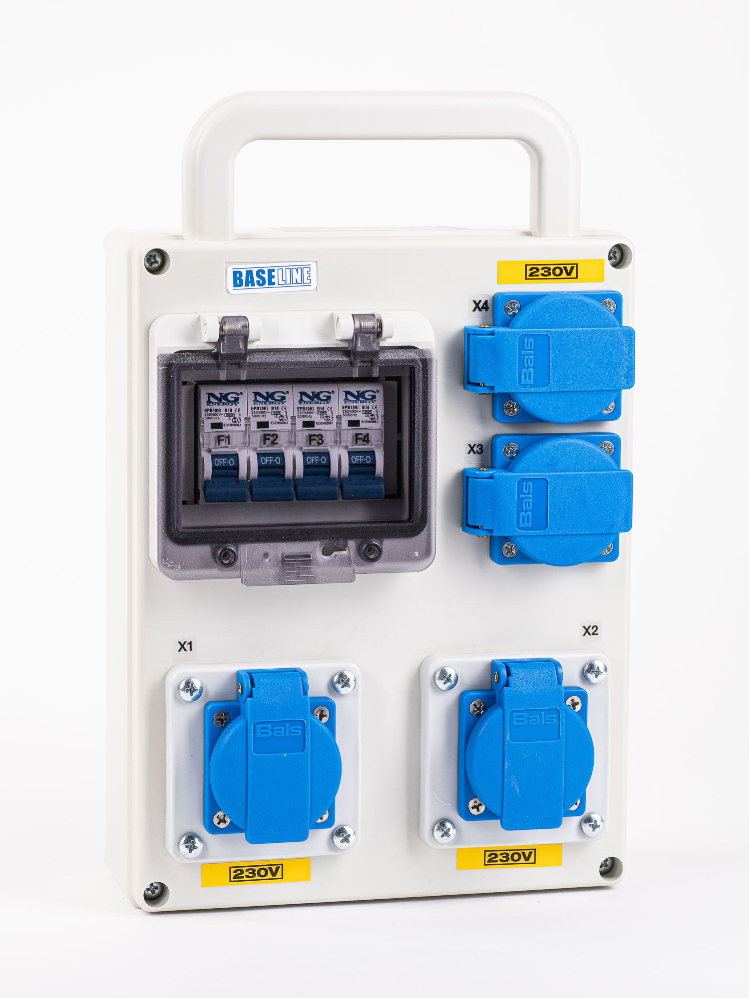 Tableau de distribution de prises électriques protégée N.G. 4x230V NG Elektro