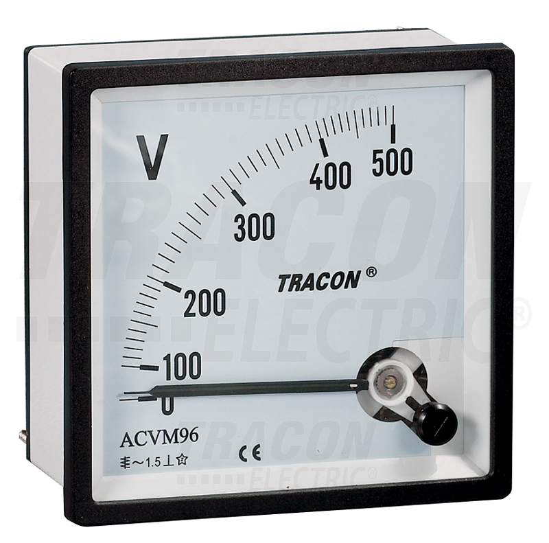 Tracon Analógový voltmeter pre striedavé napätie 96x96mm 0-30V ACVM96-30