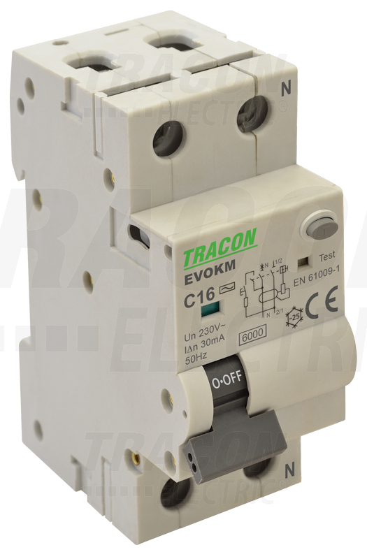 Prúdový chránič s ističom 2P B10A 30mA 10kA EVOKM2B1003