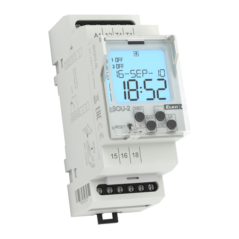 Digitálny súmrakový spínač s externým čidlom 230V SOU-2/230 ELKO