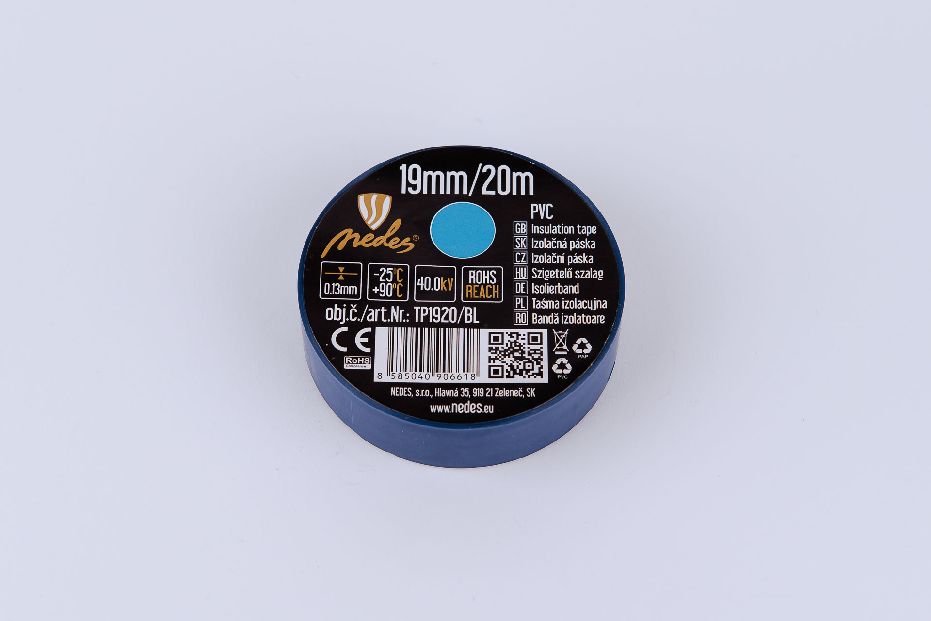 Izolačná páska modrá 20m x 19mm TP1920BL