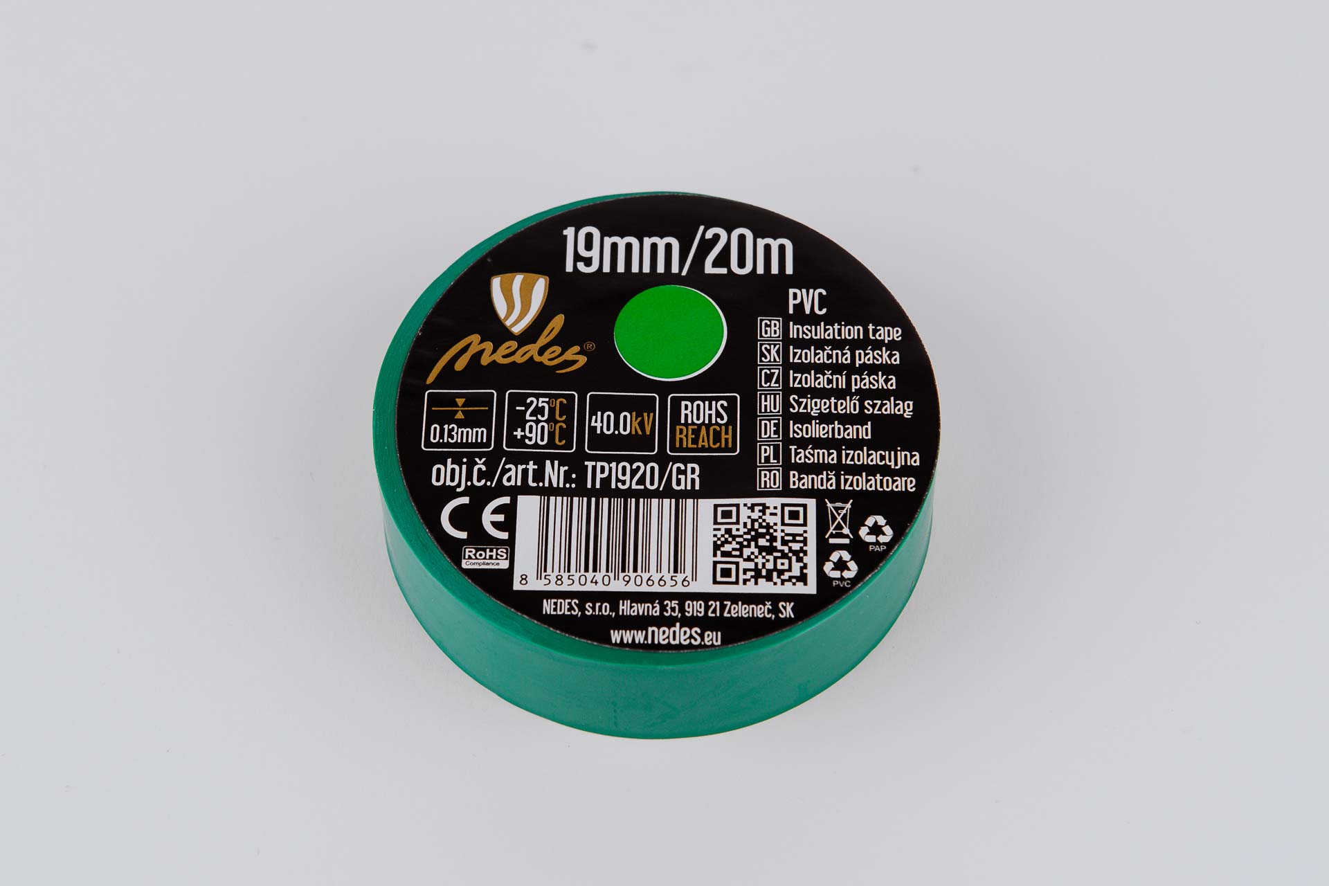 Izolačná páska zelená 20m x 19mm TP1920GR
