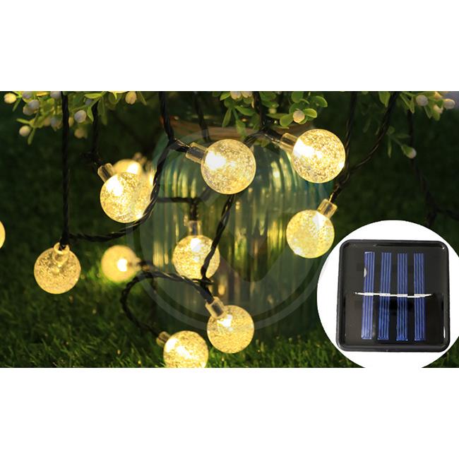 Solárna dekoratívna girlanda okrúhla so súmrakovým senzorom 485cm 20ks LED 0,72W 3000K IP44 PL0138