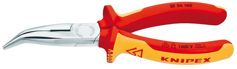 Zahnuté pologuľaté kliešte pre rádiomechaniku 160mm VDE 1000V 2526160 KNIPEX