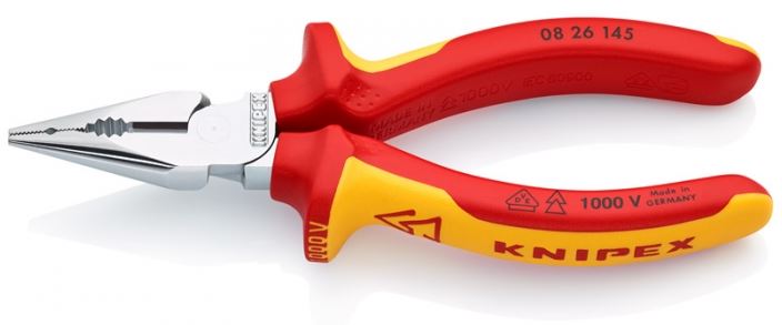 Úzke ploché kombinované kliešte VDE 1000V 145mm 0826145 KNIPEX