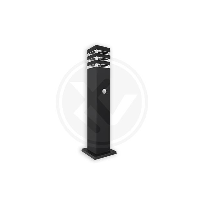 MALIBU záhradná lampa so senzorom 60cm štvorcová čierna 1xE27 PL7581