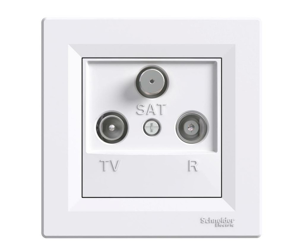 Zásuvka TV+R+SAT ASFORA BS koncová 1dB biela EPH3500121