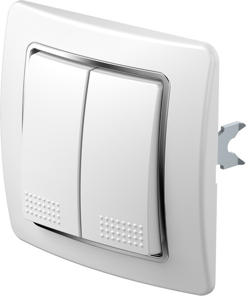 Zvončekové tlačidlo dvojité TEM EKONOMIK BS biely duroplast SE51CO