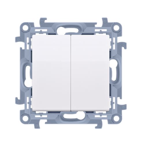 Tlačidlo dvojité KONTAKT SIMON 10 SS biele CP2.01/11