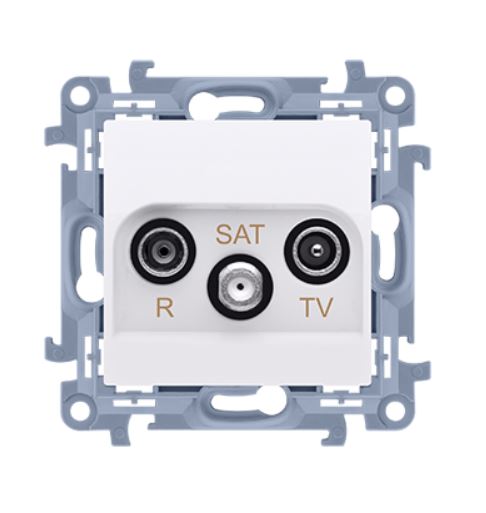Zásuvka TV-R-SAT KONTAKT SIMON 10 SS priebežná 10dB biela CASP.01/11