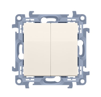 Tlačidlo dvojité KONTAKT SIMON 10 SS béžové CP2.01/41