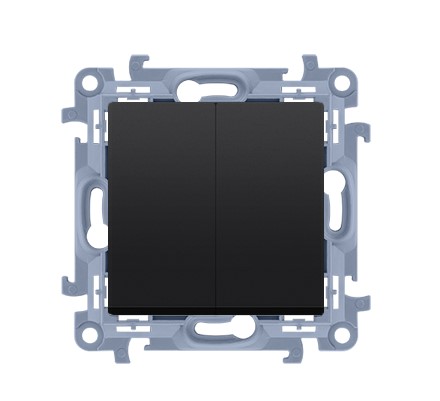 Tlačidlo dvojité KONTAKT SIMON 10 SS čierne CP2.01/49