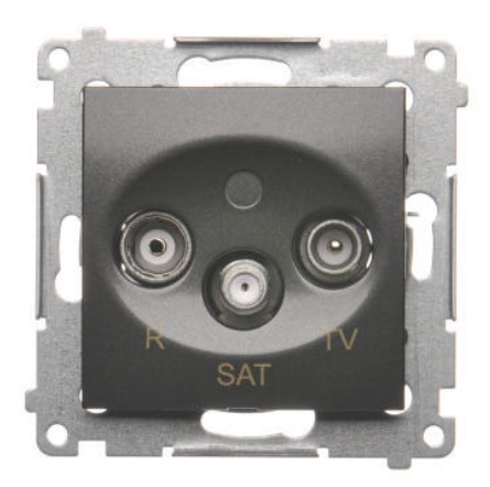 Zásuvka TV-R-SAT Simon54 PREMIUM/NATURE SS koncová 1dB antracit DASK.01/48