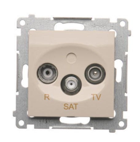 Zásuvka TV-R-SAT Simon54 PREMIUM/NATURE SS koncová 1dB béžová DASK.01/41