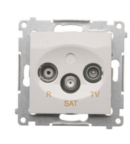 Zásuvka TV-R-SAT Simon54 PREMIUM/NATURE SS koncová 1dB biela DASK.01/11