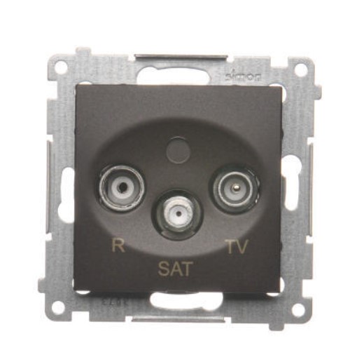 Zásuvka TV-R-SAT Simon54 PREMIUM/NATURE SS priebežná 10dB hnedá DASP.01/46