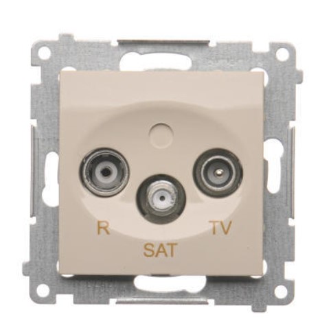 Zásuvka TV-R-SAT Simon54 PREMIUM/NATURE SS priebežná 10dB béžová DASP.01/41