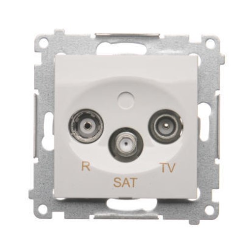 Zásuvka TV-R-SAT Simon54 PREMIUM/NATURE SS priebežná 10dB biela DASP.01/11