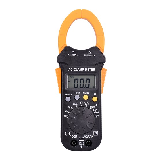Multimeter digitálny kliešťový max. AC 600V/600A max. DC 600V test diódy, bzučiak, odpor, teplota V50 SOLIGHT