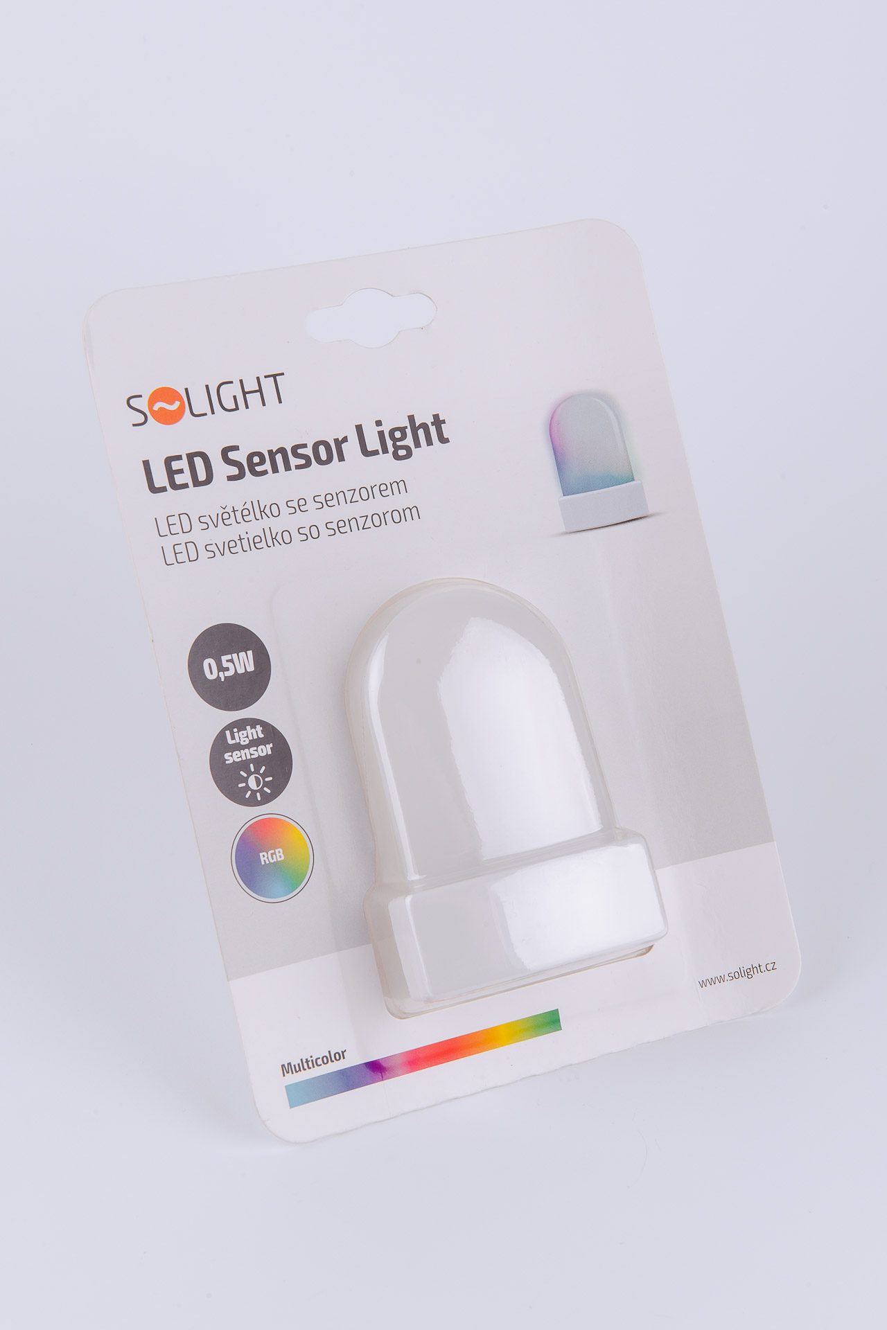 Orientačné LED RGB svietidlo do zásuvky 0,5W so senzorom pohybu WL910