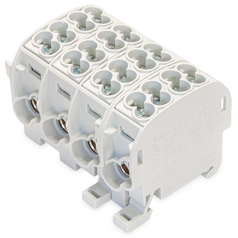 Rozbočovacia krytá svorka 4P 8x25 -> 8x16 HLAK25/4 C 4L sivá HORA