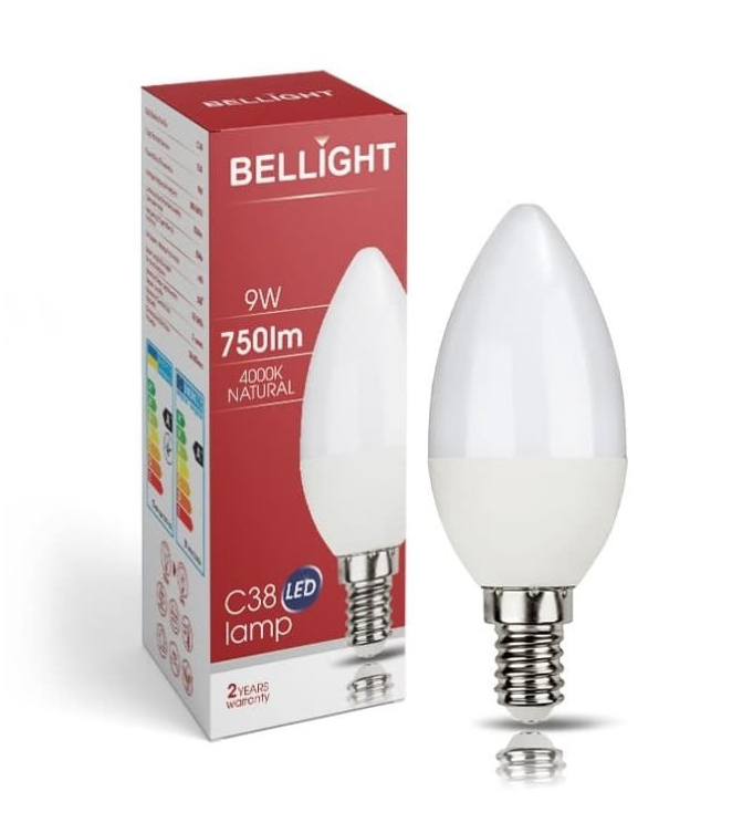 Bellight LED žiarovka sviečka 9W E14 4000K C35 SAD811305