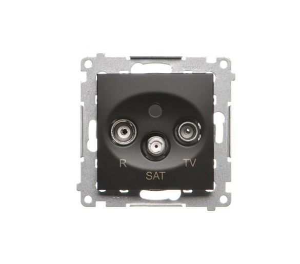 Zásuvka TV-R-SAT Simon54 PREMIUM/NATURE SS priebežná 10dB čierna DASP.01/49