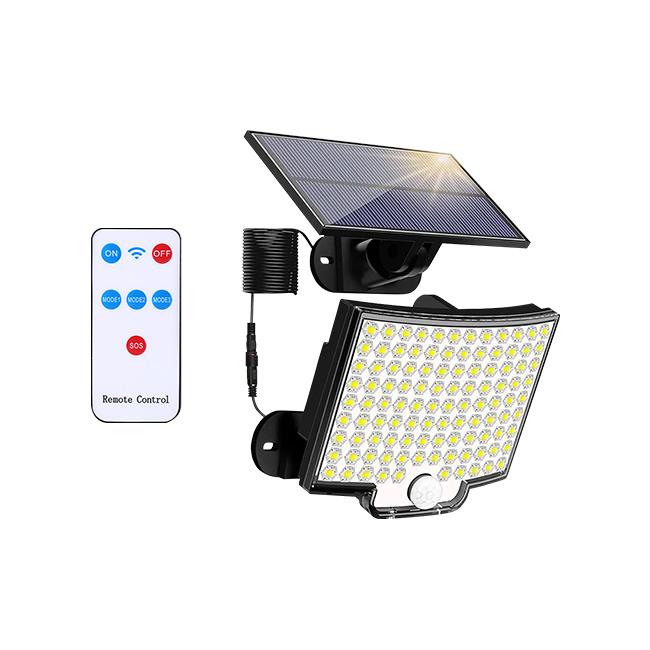 Solárny reflektor s káblom + diaľkový ovládač 10W 6500K IP44 PL3651