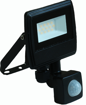 BELLIGHT Reflektor LED 10W čierny 4000K so senzorom SAD10WS