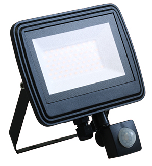 BELLIGHT Reflektor LED 50W čierny 4000K so senzorom SAD50WS