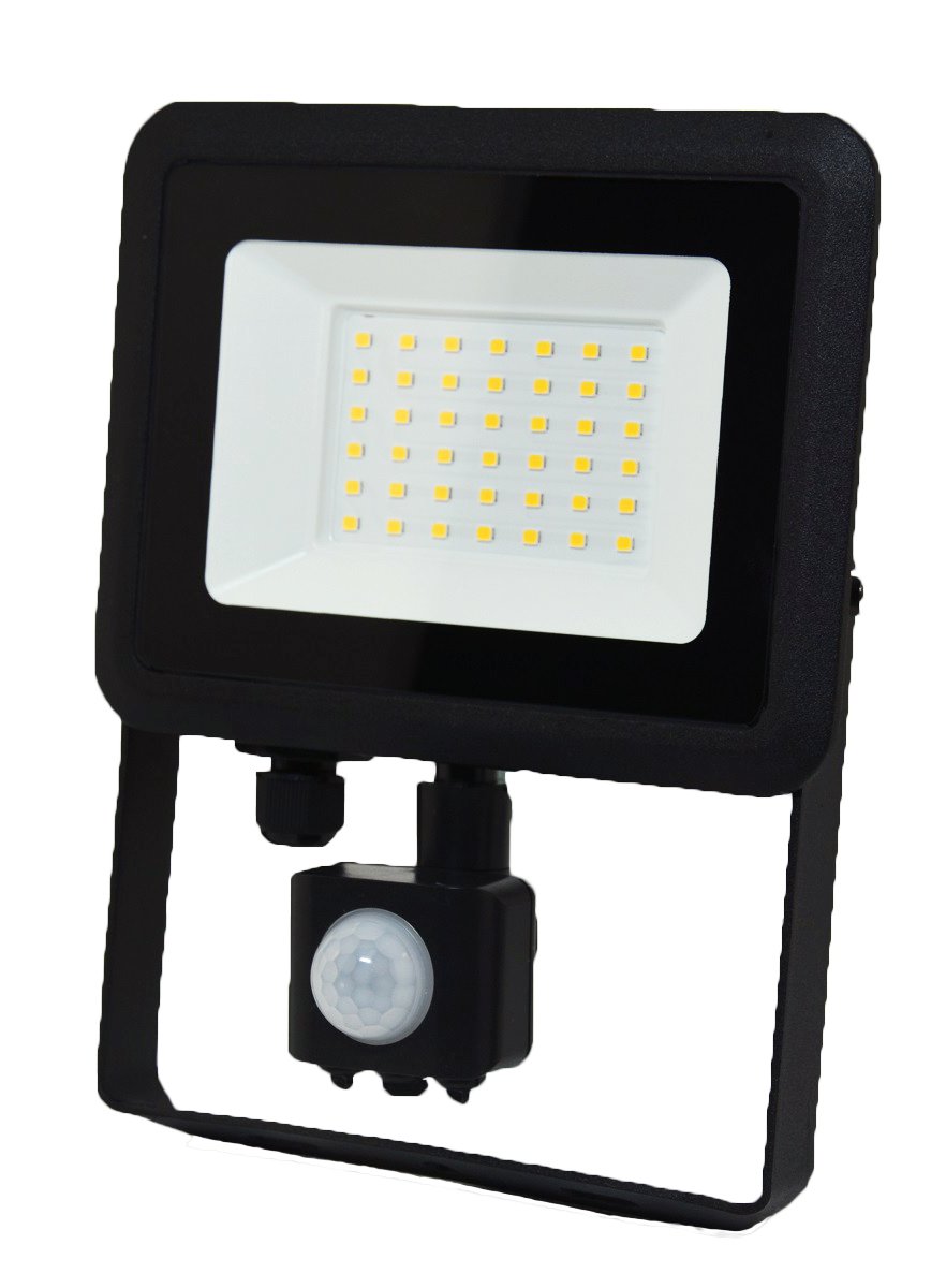 SOLAS Reflektor LED so senzorom 30W 4000K IP65 čierny ELW-139