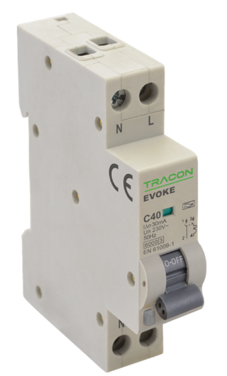 Prúdový chránič s ističom 2P 1modul B10A 30mA 6kA A EVOKEAB1003