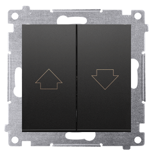 Žalúziové tlačidlo 1/0+1/0 Simon54 PREMIUM/NATURE BS čierne DZP1.01/49