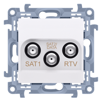 Zásuvka anténna dvojitá SAT-SAT-RTV KONTAKT SIMON 10 SS 1dB biela CASK2F.01/11