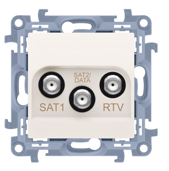 Zásuvka anténna dvojitá SAT-SAT-RTV KONTAKT SIMON 10 SS 1dB béžová CASK2F.01/41