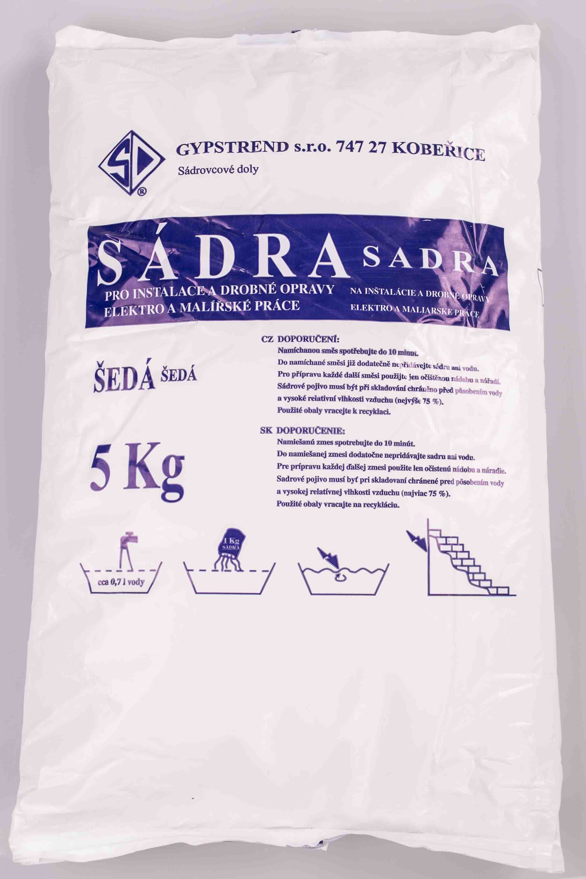 Sádra sivá 5kg GYPSTREND