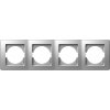 4-rámček TEM EKONOMIK vodorovný strieborný OE40ES-U