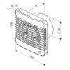 Ventilátor bytový 185m3/h VENTS 125ML guličkové ložisko rozmery