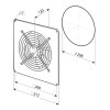 Štvorcový ventilátor priemyselný 405m3/h OV1 200 rozmery
