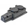 Zásuvka s krytkou 2x16A/250V IP54 priama čierna GZF102