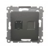 Dátová 1-zásuvka Simon54 PREMIUM/NATURE SS 1xRJ45 cat.6e antracit D61.01/48