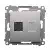 Dátová 1-zásuvka Simon54 PREMIUM/NATURE 1xRJ45 cat.6e strieborná D61.01/43