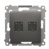 Dátová 2-zásuvka Simon54 PREMIUM/NATURE 2xRJ45 cat.6e antracit D62.01/48