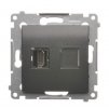 HDMI 1-zásuvka Simon54 PREMIUM/NATURE antracit DGHDMI.01/48
