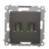 HDMI 2-zásuvka Simon54 PREMIUM/NATURE hnedá DGHDMI2.01/46